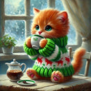 画灿2025新品钻石画猫咪冬季钻石马赛克动物风景全套工具莱茵石画