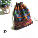 3Pcs Cotton  Gift Bags Multicolor Tribal Tribe Drawstring Jewelry Bags Pouches Package Storage Chinese Ethnic Style 9.5cm X12cm