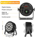 Yiflamefly 4件装18颗LED帕灯200W LED舞台灯4合1 RGBW舞台照明射灯带DMX512适用于派对婚礼DJ