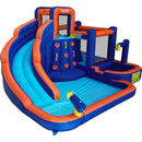 Hapcap Combo Inflatable Bounce House Kids Jumping Castle with Big Curved Slide,2 Climbing Walls,with Air Blower
