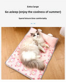 Dog's Nest Cat's Nest Summer Ice Silk Cold Mat Dog's Nest with Pillow Teddy Small Medium Sized Dog Bed Four Seasons Universal