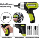 SucceBuy 5 Ton 12V Electric Car Jack Kit + Impact Wrench Light Portable Hydraulic Jack 13.5-36 CM Tire Lifting Car Repair Tool