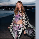 Holiday Loose Striped Long Dress Women Halter Batwing Sleeve Backless Lace Up Chic Party Dresses 2026 Summer Vacation Beach Robe
