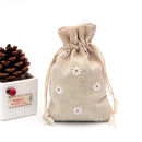 50Pcs/lot  (10x14cm) Linen Printed Cotton Gift Bags Packing Jewelry Drawstring Pouch Cosmetic Wedding Candy Wrappling Reusable