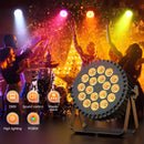 Yiflamefly 4件装18颗LED帕灯200W LED舞台灯4合1 RGBW舞台照明射灯带DMX512适用于派对婚礼DJ