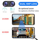Hiseeu 4K 8MP Dual Lens PTZ Wifi IP Camera 8X Zoom Outdoor HD Full Color Night Vision Human Detection Video Surveillance Cameras