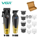 VGR V-996 男士专业理发器，带 DLC 刀片，7000 RPM，LED 显示屏，理发店无绳专业修剪器