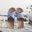Mntrerm New style slippers Summer home men and women Summer linen lovers Home thick soled anti-skid indoor sandals Female summer