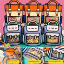 Cute Cartoon Sealed Bags Schoolbag Cats Candy Snack Plastic Packaging Bag Self-lock Zipper Birthday Festival Party Kids Gift Bag