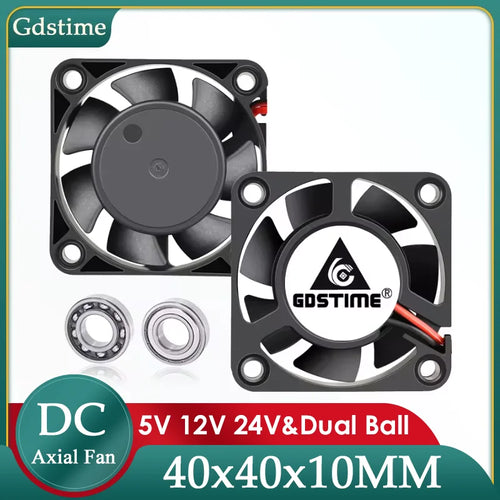 Gdstime 40mm风扇 DC 5V 12V 24V 40MM*10MM 无刷散热风扇 4CM双滚珠迷你风扇 4010风扇 适用于3D打印机零件散热