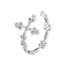 BAMOER 925 Sterling Silver Retro Pattern Cross Ring for Women 14K Gold Plated Flower Rings 3 Colors BSR041
