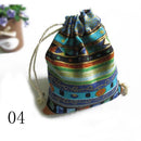 3Pcs Cotton  Gift Bags Multicolor Tribal Tribe Drawstring Jewelry Bags Pouches Package Storage Chinese Ethnic Style 9.5cm X12cm