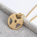 Titanium Steel Dumbbell Pendant Gym Fitness Equipment Barbell Necklace Domineering Muscular Men Fitness Leisure Sports Jewelry