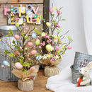 LED Light Easter Decoration Easter Egg Tree with Lamp Home Desktop Window Ornament  Kit Toy Table Living Room Party Decor 2024