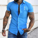 Men's shirt printed lapel summer short-sleeved Hawaiian simple new style daily vacation breathable casual and comfortable
