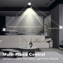 BSEED 2Pack Light Switches Wall Touch Switches 1Gang 2Way LED Sensor Tempered Glass Interrupter EU Standard Blue Backlight 240V