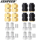 AXSPEED 7MM Brass Wheel Hex Hub Extender Adapters for TRX4M Bronco Defender K10 F-150 1/18 RC Crawler Car Model Accessories