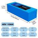 Aleaivy 48V 16Ah Electric Bike Lithium Battery Pack 16000mAh Li ion Ebike Battery for Bicycle Scooter Motorcycle with Charger