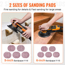 VEVOR Random Orbital Sander 350W Brushless Orbital Sander 10000 PRM 6 Variable Speed Sanding Machine for Woodworking Detailing