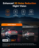 WOLFBOX X5 3 Channel 4K Dash Cam STARVIS 2 IMX678 4K+2.5K Front and Rear Inside Triple Car Camera 5.8GHz WiFi Mirror Car DVR