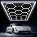 The Hive Mind | 680W Modular Hexagon LED Ceiling System — 14-Panel Workshop & Garage Grid
