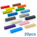 20块积木 DIY 益智创意玩具 儿童人仔塑料积木 厚款2x8点 兼容乐高3007