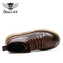 DESAI Mens Winter New Genuine Leather Boots Non-Slip Heels Fashion Men's Work Shoes Outdoor Warm Boots Thick Bottom Gifts