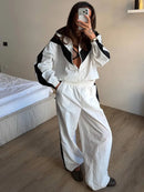 The Meridian Set | Cropped Zip Jacket and Wide Leg Trouser Set