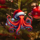 2D Christmas Tree Pendant 2D Flat Acrylic Xmas Tree Hanging Ornaments Cartoon Home Decor New Year Christmas Gifts