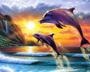 AZQSD 5D Diamond Art Painting Kits Seaside Sunset Bridge Picture Of Rhinestones Diamond Embroidery Scenic Mosaic Love Home Decor