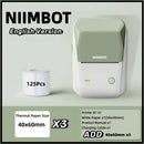 Niimbot B1 English Label Printer Portable Handheld Thermal Printer Mini Barcode QR Code Sticker Paper Color Rolls Maker Cable