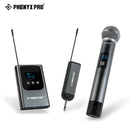 Phenyx Pro 双数字无线麦克风系统，带 2x15 UHF 通道，手持/腰包式发射器 (PDP-2)
