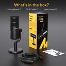 Maono Dynamic XLR PC Microphone All Metall Gaming Broadcast Recording Streaming Works for Audio Interface Sound Card Mixer PD100