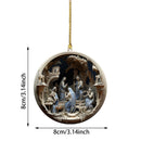 2024 Nativity Scene Hanging Ornaments Christmas Decoration Wall Hanging Jesus Angel Easter Christ Room Home Decorations