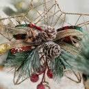 Christmas Tree Top Hat Alloy Hollow Out Star Christmas Tree Topper Pineapple Bow Decoration Tree Top