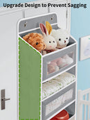 Over the Door 5‑Shelf Organizer, Large Pockets, Anti‑Tilt 44lb Load, Hanging Storage for Bedroom, Bathroom, Pantry, Nursery, Bla
