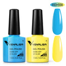 2pcs*7.5ml VENALISA Nail Gel Polish Glitter Gel Lacquer Base Nowipe Top Nail Art Salon Soak off Organic UV LED Nail Gel Varnish