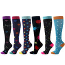 6 PAIRS Compression Socks Flowers Animal Fruit for Men Women Running Nurse Socks Nurses Sport Ladies Lady Womens Running