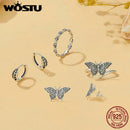 WOSTU 925 Sterling Silver Elegant Roseflower Band Rings For Women Paved Shiny Zircon Party Ring Special Jewelry Gift For her