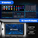 ESSGOO 10英寸安卓14 4+64G 无线Carplay车载音响 可旋转触摸屏 1 DIN GPS导航 蓝牙 FM RDS WIFI USB EQ SWC 麦克风
