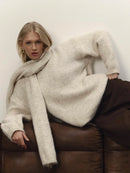 Hirsionsan 2025 New Soft Loose V Or O Neck Knitted Sweaters Women Winter Solid Female Pullovers Warm Basic Knitwear Jumper