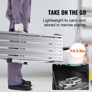 SucceBuy 330lbs Work Platform Adjustable Folding Aluminum Drywall Ladder Non-Slip Work Bench w/ Portable Handle