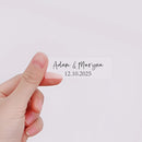 50pcs Personalized Wedding Stickers, Custom Transparent Wedding Stickers, Rectangular Stickers for Name Date, Label Sticker