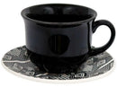 20 Pieces Round Ceramic Biona Beige and Black Donna Dining & Tea Apparatus