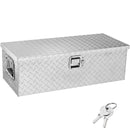 SucceBuy Heavy Duty Aluminum Truck Bed Tool Box Plate Tool Box with Side Handle Lock Keys Storage Tool Box  for PickupTruck Bed