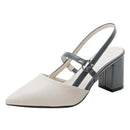 Shoes for Pumps Summer Elegant Chunky High Heels Pointed Toe Baotou Solid Ladies Shoes  Female Sandals Zapatillas Mujer 2024
