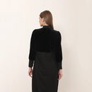 AP 2025 New Arrival Women Autumn Velvet Patchwork Dress Elegant Lady Maxi Dress Fashion