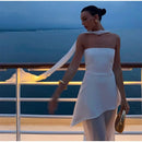 The Helios | Butter Yellow Pleated Gown with Backless Silhouette