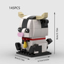 Animals MOC Dairy Cow Brickheads Cute Creative DIY Desktop Decor Building Blocks Kids Toys Gift Cartoon Pet Dairy Cattle Model