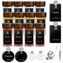 The Apothecary Set | 120ml Glass Spice Jars with Acacia Wood Lids, 12/24-Piece